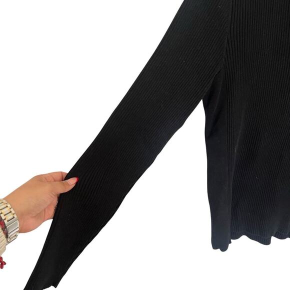 Michael Kors Men’s Black Ribbed Half-Zip Slim Fit Casual Pullover Large - Picture 3 of 10